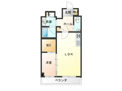 メインステージ府中中河原駅前(1LDK/6階)の間取り写真