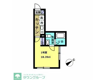 グランディール柏(1K/1階)の間取り写真