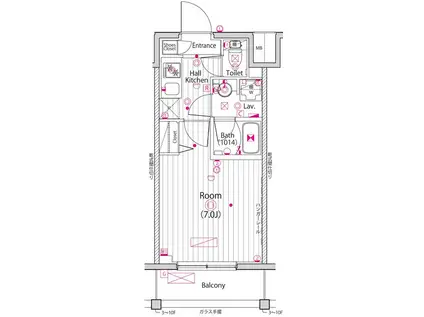 ガーラ・クレスタ横濱関内(1K/3階)の間取り写真
