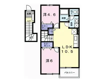 井ノ口ハイツII(2LDK/2階)の間取り写真