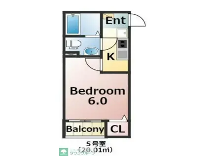 エバーズ鶴ヶ島(1K/3階)の間取り写真