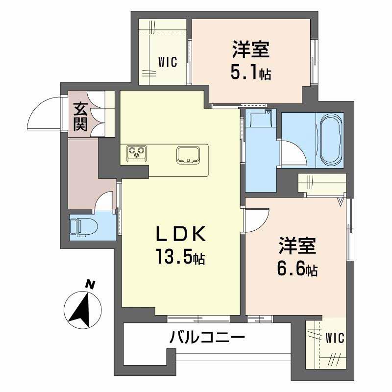 シャーメゾン笹和(2LDK/3階)の間取り写真