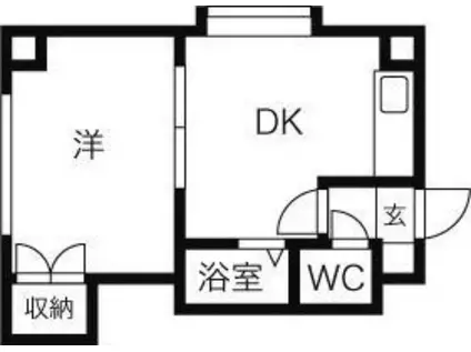 ダイアナ麻生マンション(1DK/4階)の間取り写真