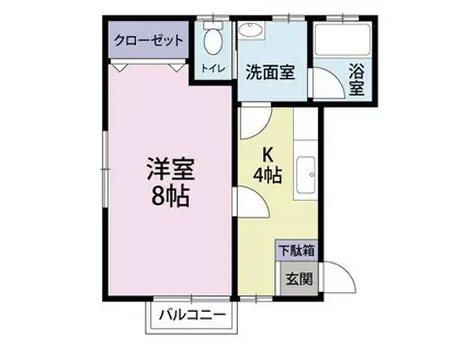 ヴィラロイヤルB(1K/1階)の間取り写真