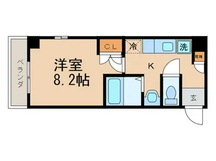 アヴニール朱雀(1K/5階)の間取り写真