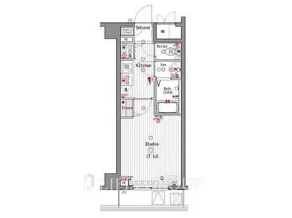 ガラ・ステージ立川(1K/4階)の間取り写真