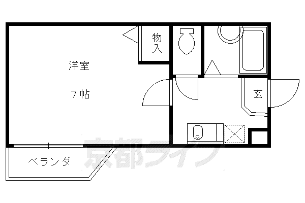 ティラルセ(1K/1階)の間取り写真