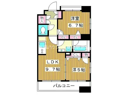 L-FLAT 板橋本町(2LDK/8階)の間取り写真