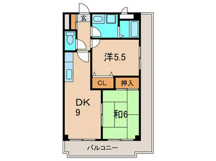 パールハイツ伊丹(2DK/6階)の間取り写真