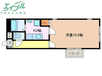 アネックス・智(1K/2階)の間取り写真