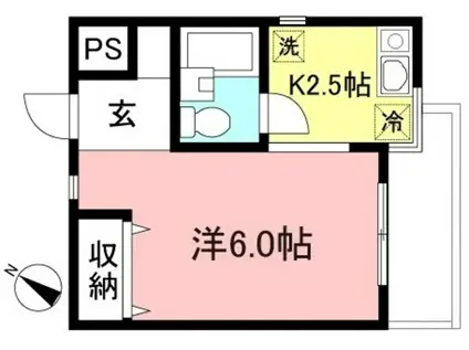 グランドハイツ山喜(1K/2階)の間取り写真