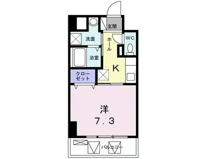 サンプラザ浪速(1K/1階)の間取り写真