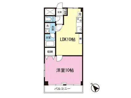 宮崎台Kマンション(1LDK/2階)の間取り写真