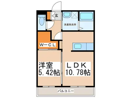 グランディールIII(1LDK/3階)の間取り写真