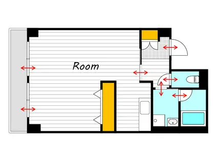 パティオ表町(ワンルーム/2階)の間取り写真