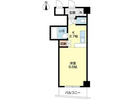 αNEXT北15条(1K/4階)の間取り写真