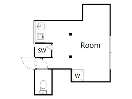 上馬シャモット(ワンルーム/2階)の間取り写真