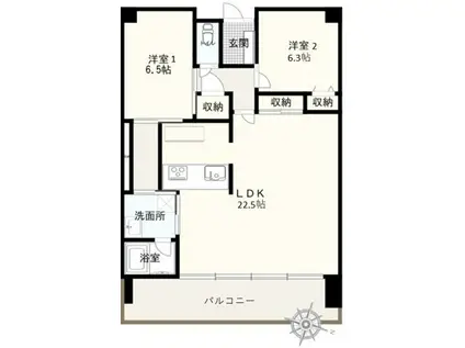 Fステージ豊崎リバーフロント(2LDK/11階)の間取り写真