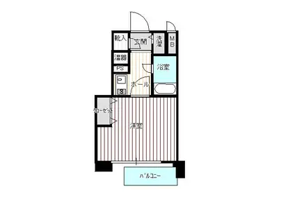 グランピア鍋島(1K/10階)の間取り写真