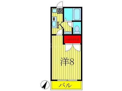 ウィンズガーデン(1K/1階)の間取り写真