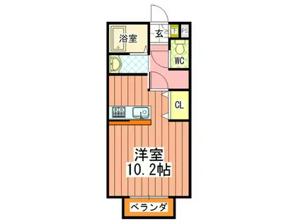 ボヌール・M(1K/1階)の間取り写真