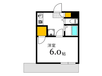 第11片山ビル(1K/5階)の間取り写真