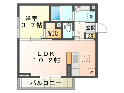 ラ フレーズ(1LDK/1階)の間取り写真