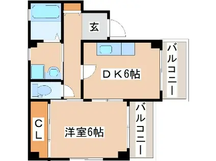 ソレイユ明石(1DK/4階)の間取り写真