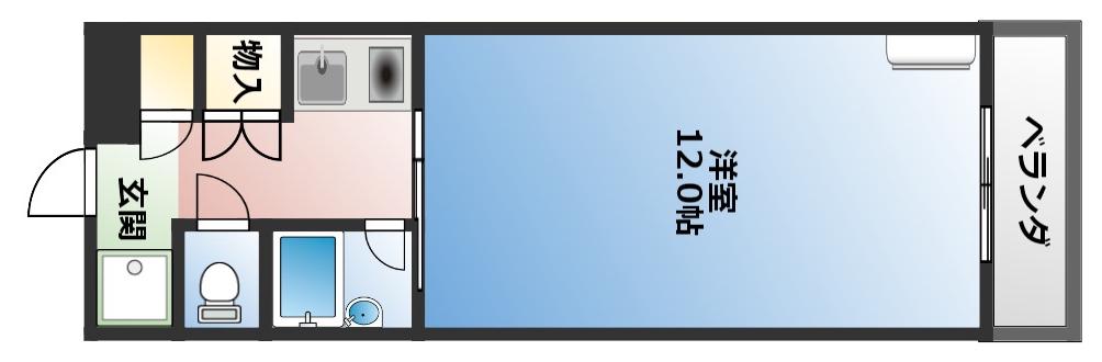 パールナインマンション(1K/6階)の間取り写真