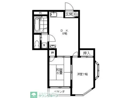 シェモア・モリタ(2DK/3階)の間取り写真