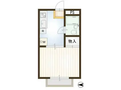 コーポたかの台(1K/1階)の間取り写真