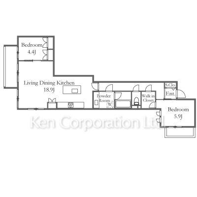 ASK中目黒(2LDK/2階)の間取り写真