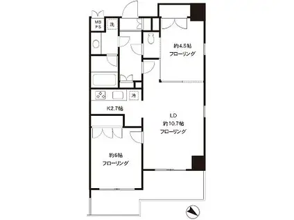 EPIC東日本橋レジデンス(2LDK/5階)の間取り写真