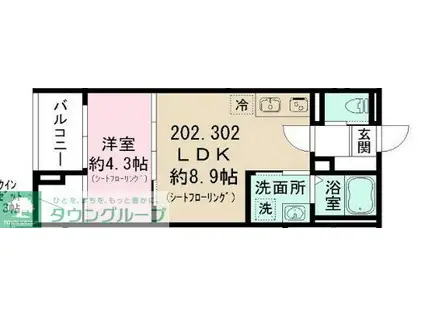 東京都練馬区上石神井南町計画(1LDK/3階)の間取り写真