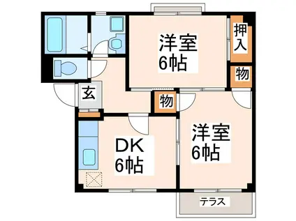 キャロット五番館(2DK/1階)の間取り写真