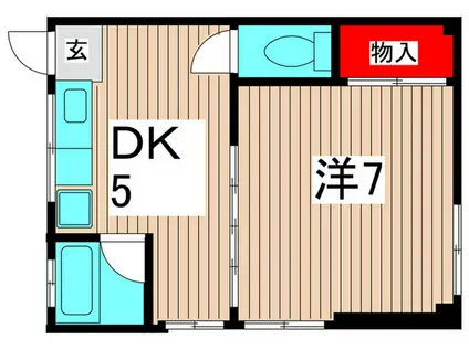 コーポテンソウ(1DK/3階)の間取り写真