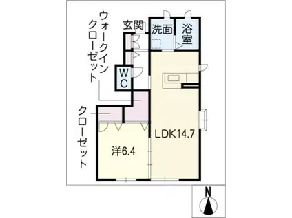 ブランフェルシア(1LDK/1階)の間取り写真