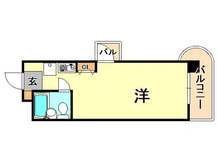 サンシャイン三宮(1K/3階)の間取り写真