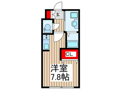 BROUGHAM(ワンルーム/1階)の間取り写真