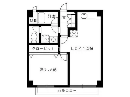 TYビル今泉(1LDK/6階)の間取り写真