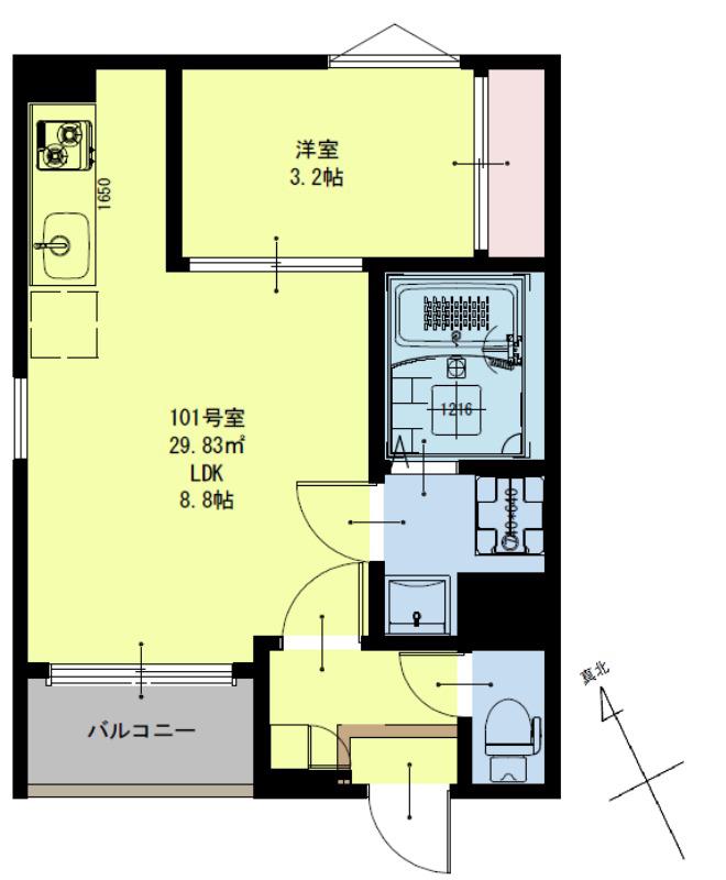 REGALEST荒井SL(1LDK/1階)の間取り写真