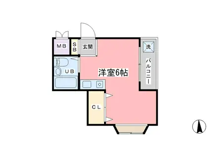 八幡田マンション(ワンルーム/3階)の間取り写真