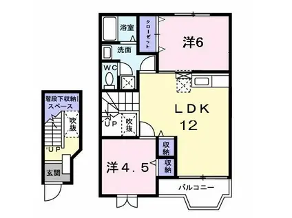 ドリームハウスA(2LDK/2階)の間取り写真