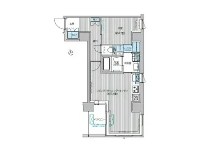 RODIA日本橋茅場町(1LDK/4階)の間取り写真