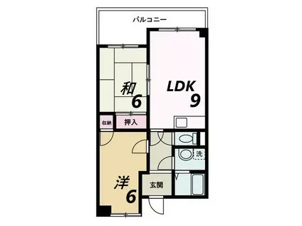ブリージェ姫路(2LDK/7階)の間取り写真