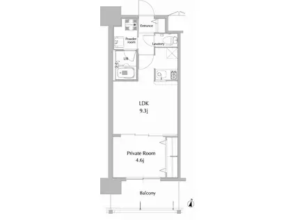 エンクレスト六本松III(1LDK/3階)の間取り写真