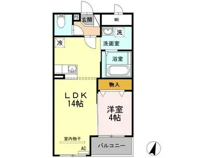 PLACE72(1LDK/3階)の間取り写真