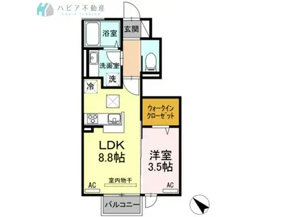 ネヘレスコール(1LDK/1階)の間取り写真