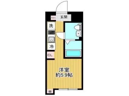 SHOKEN VILLA横浜大口(ワンルーム/1階)の間取り写真