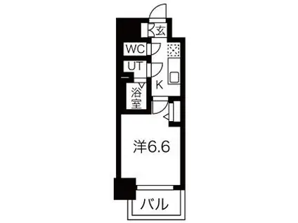 メイクスWアート今池III(1K/2階)の間取り写真